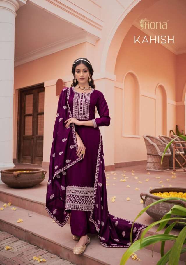 kahish by fiona premium silk embroidery fancy salwar kameez