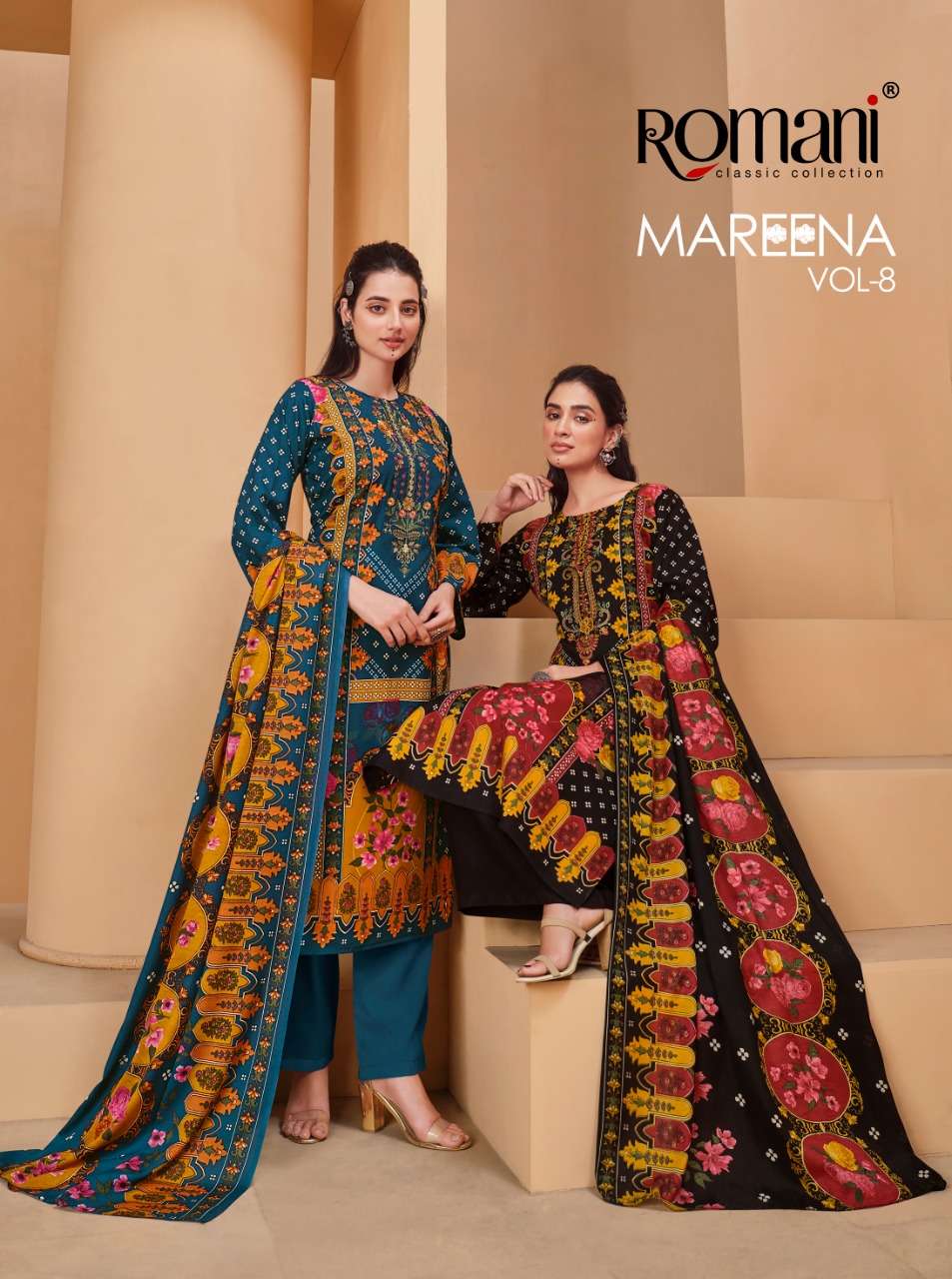 mareena vol 8 by romani cotton dress materials