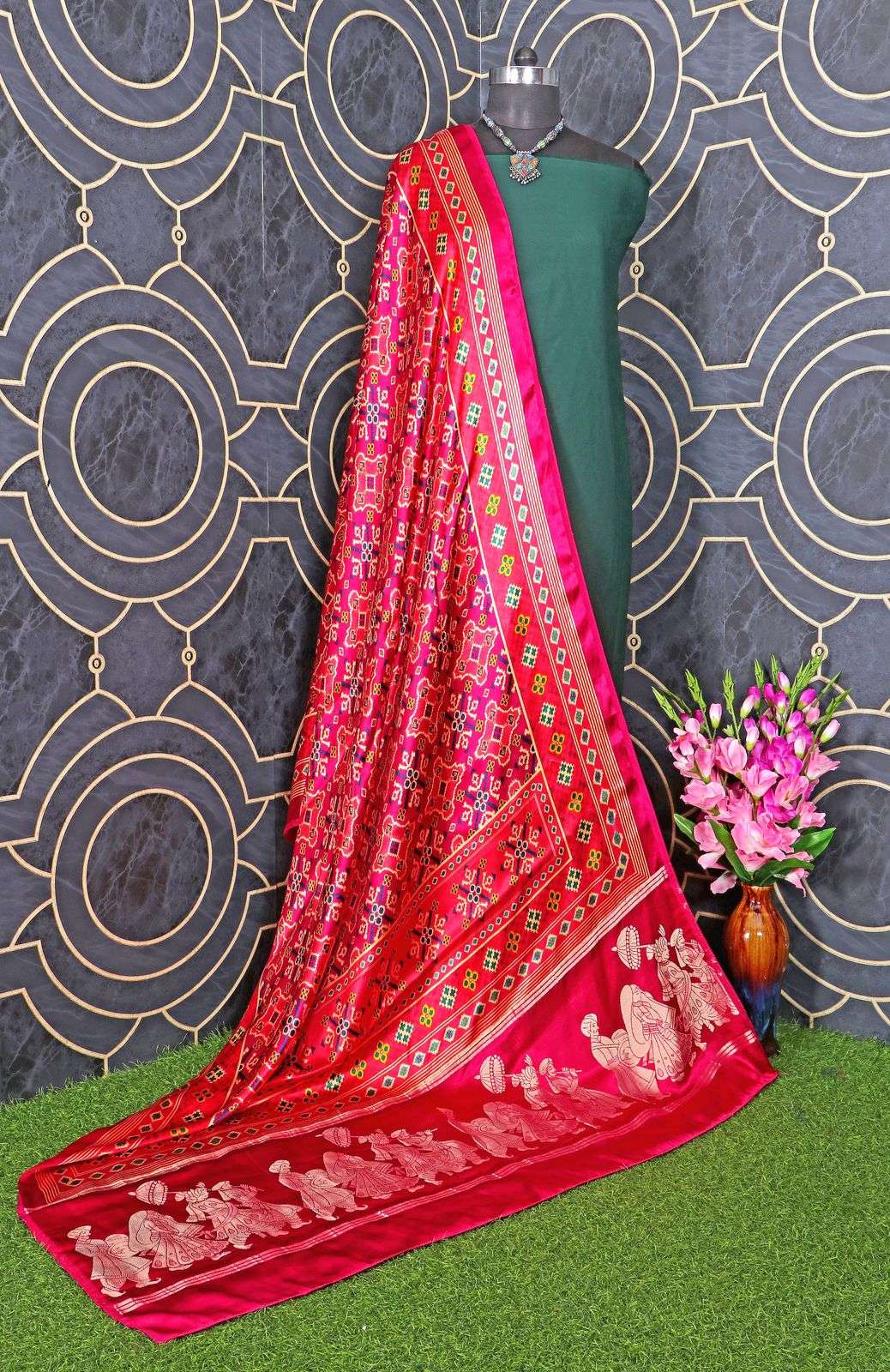 pr nakshi pallu gajji silk dupatta manufacturer in surat 