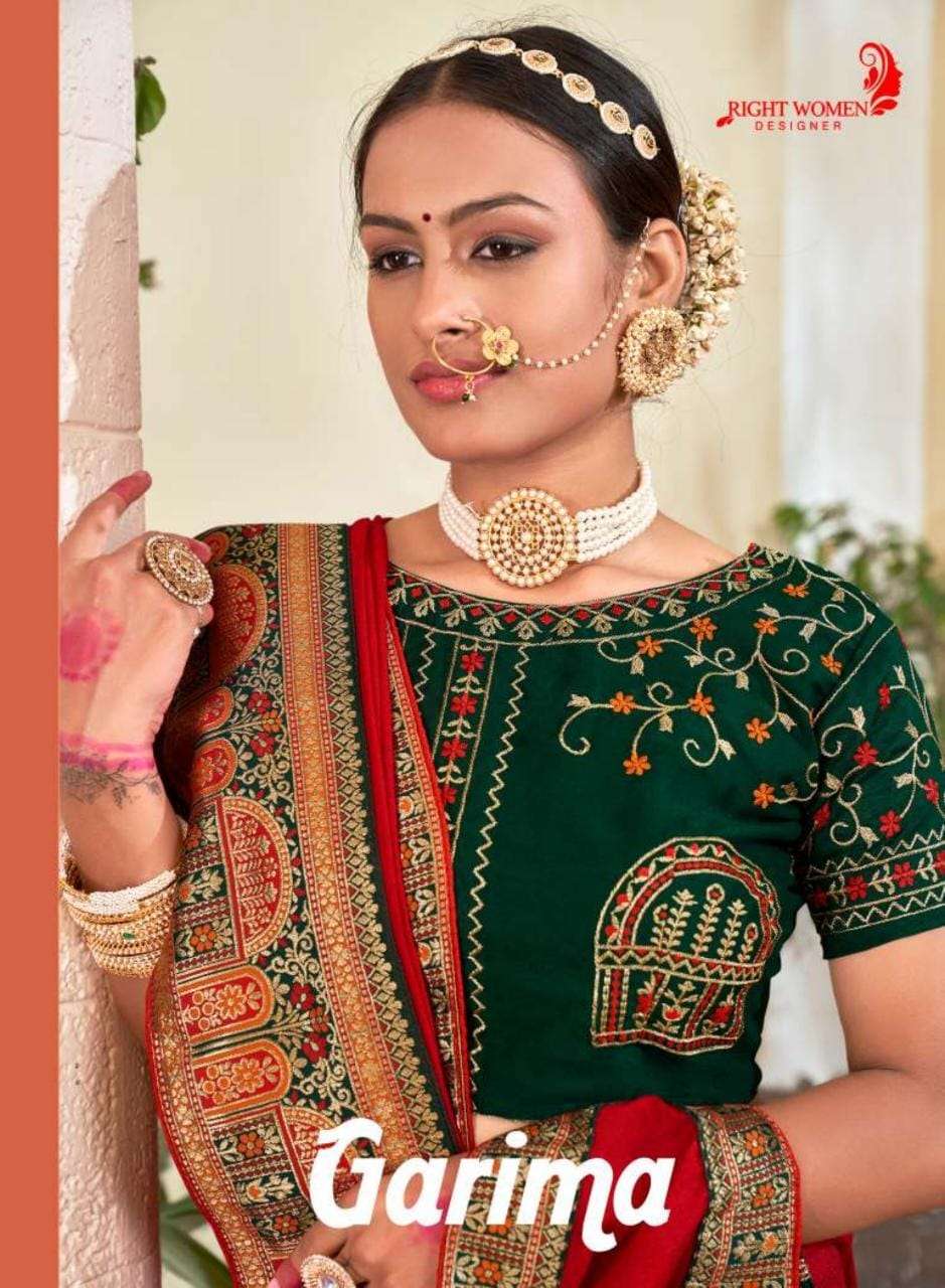 right women garima vichitra designer saree with work blouse
