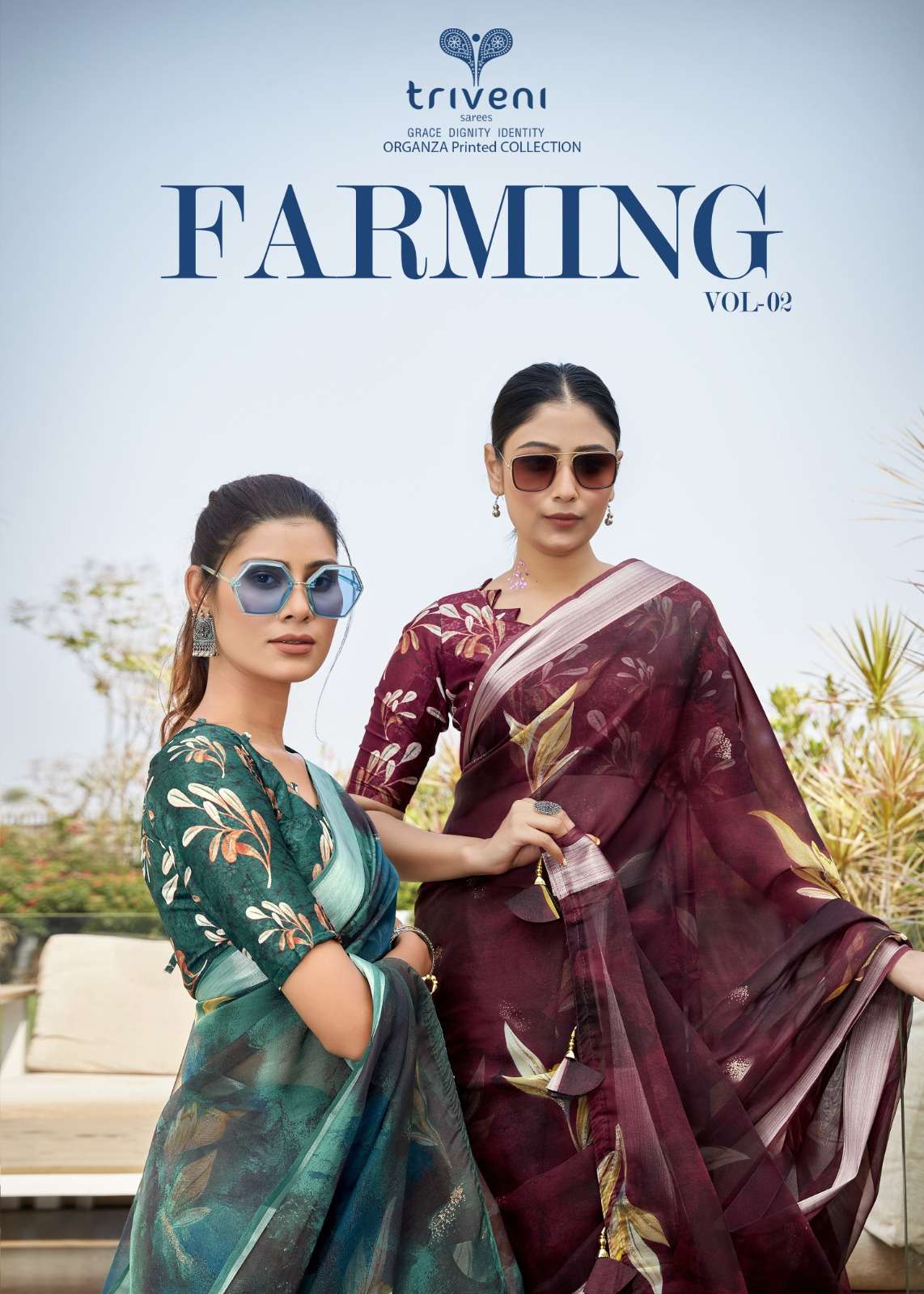 triveni farming vol 2 Organza Printed Collection sarees 