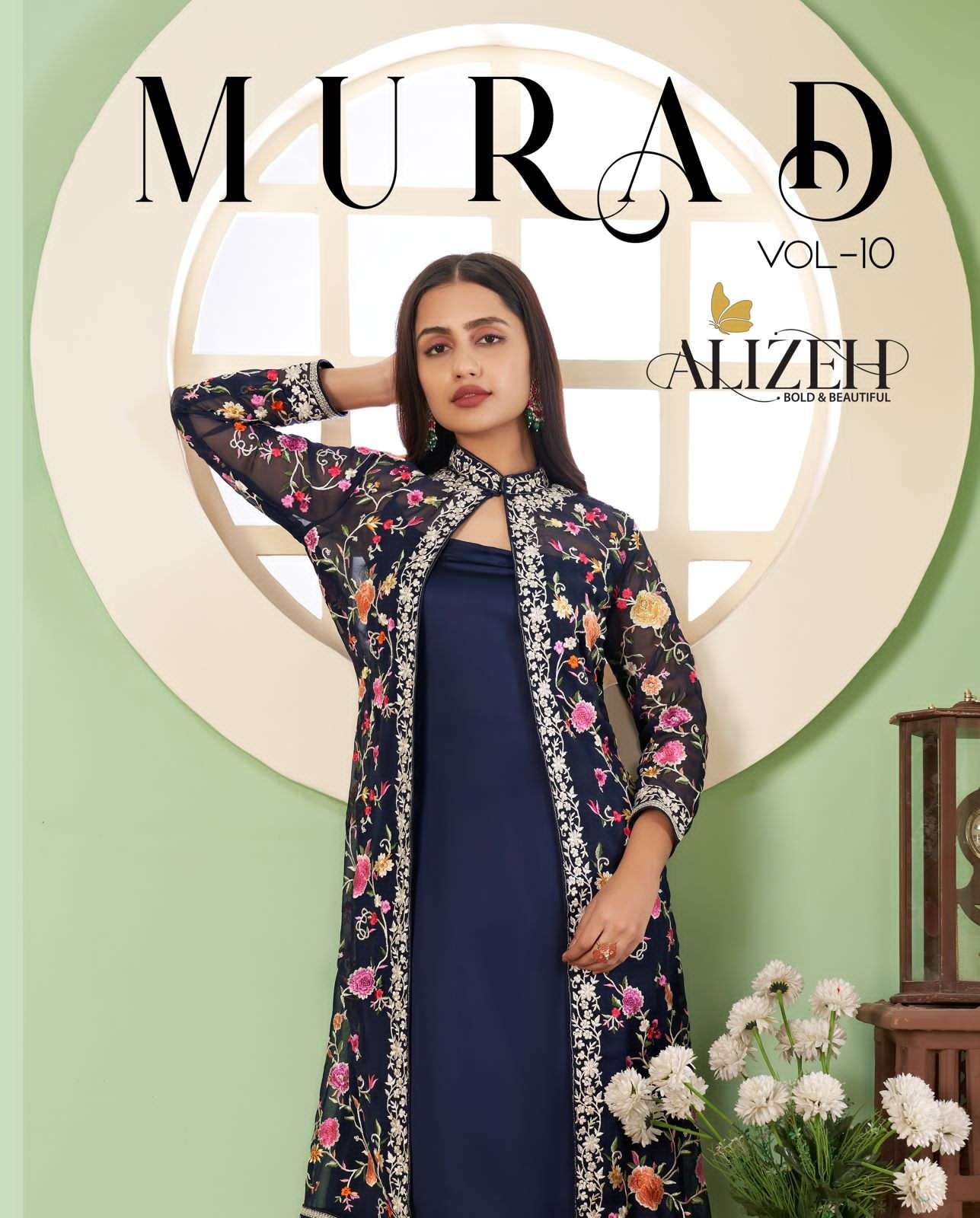 alizeh murad vol 10 fashionable collection kurti with bottom and jacket