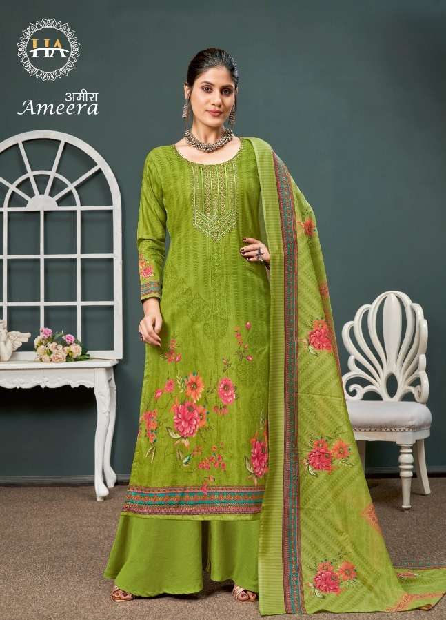 harshit fashion hub by alok suit present ameera floral printed salwar kameez 