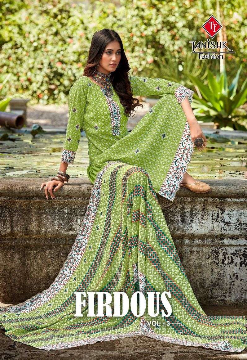 firdous vol 3 by tanishk fashion summer cotton salwar kameez collection