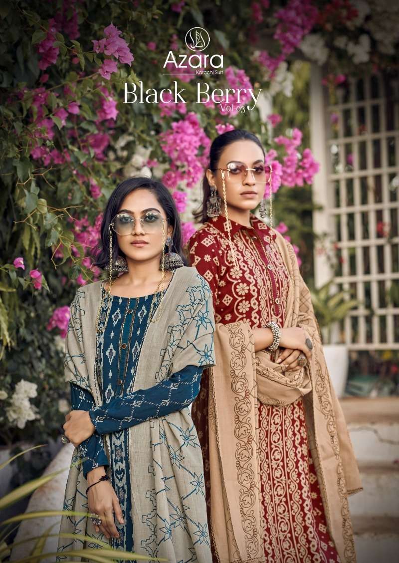 black berry vol 3 by azara radhika fashion fancy print designer salwar suit collection 