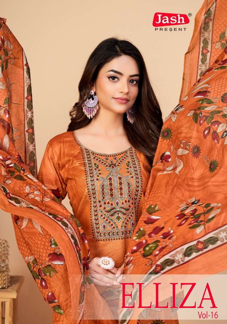 jash elliza vol 16 adorable cotton printed dress materials