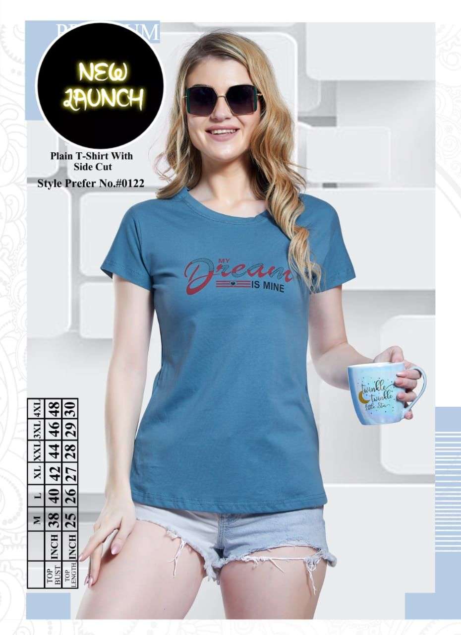 Summer Special Vol.#0122 100% Cotton Plain T-Shirt With Side Cut CATALOG WHOLESALER BEST RATE