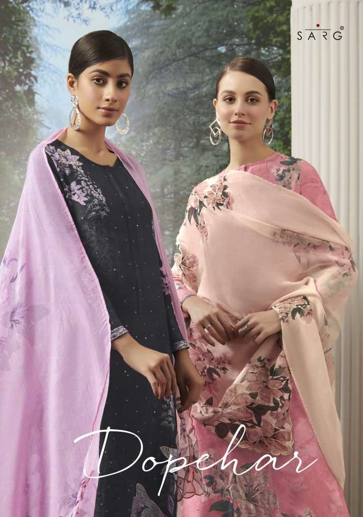 sarg present dopehar amazing digital print with handwork salwar suits wholesaler 