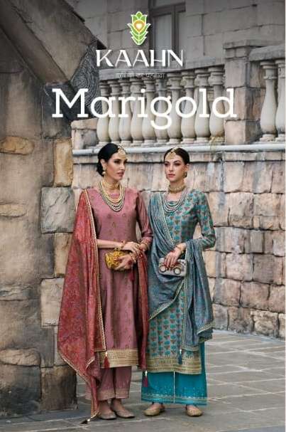 kaahn present marigold amazing festive wear salwar kameez material 