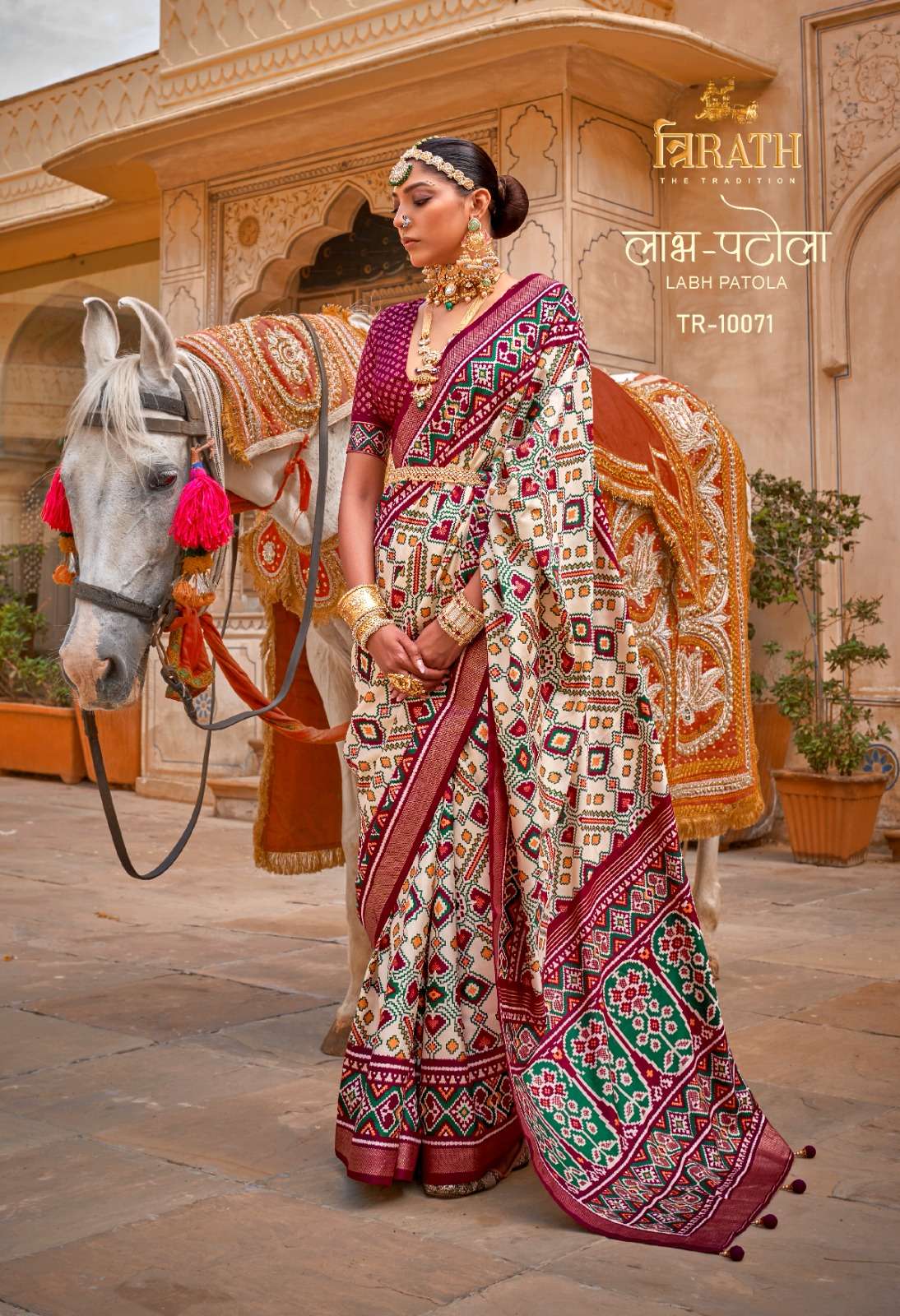 trirath present labh patola 10067-10078 series function wear unique patola designs sarees