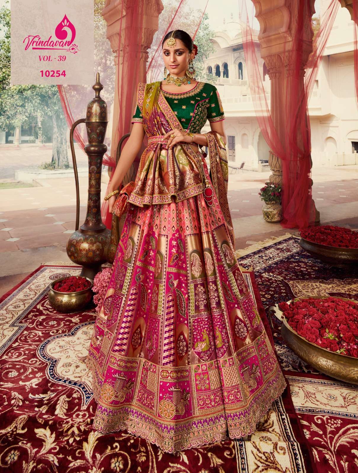 royal vrindavan vol 39 10249-10257 series wedding wear banarasi silk lehenga choli