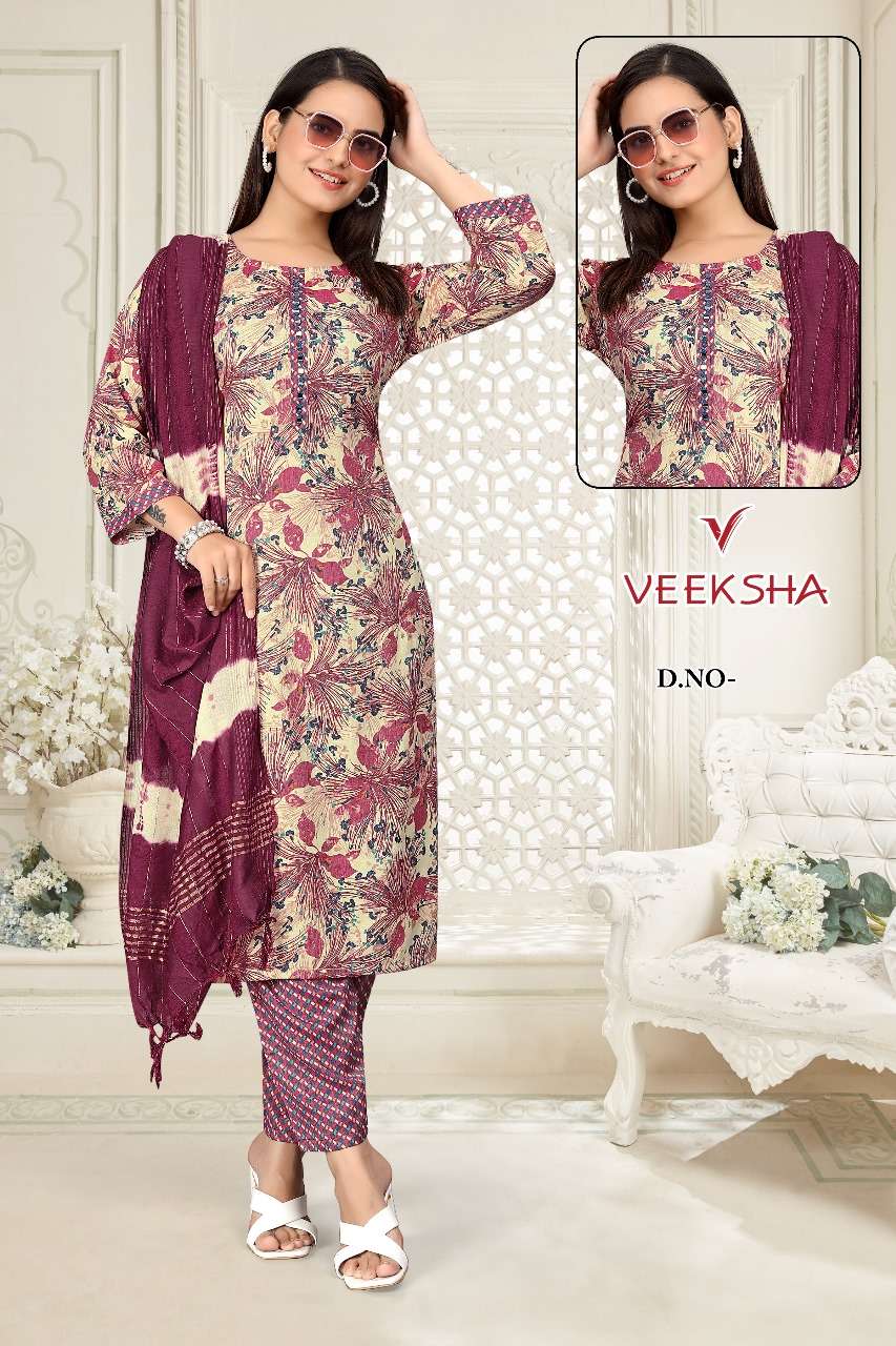 veeksha present rani readymade fancy 3 piece combo set