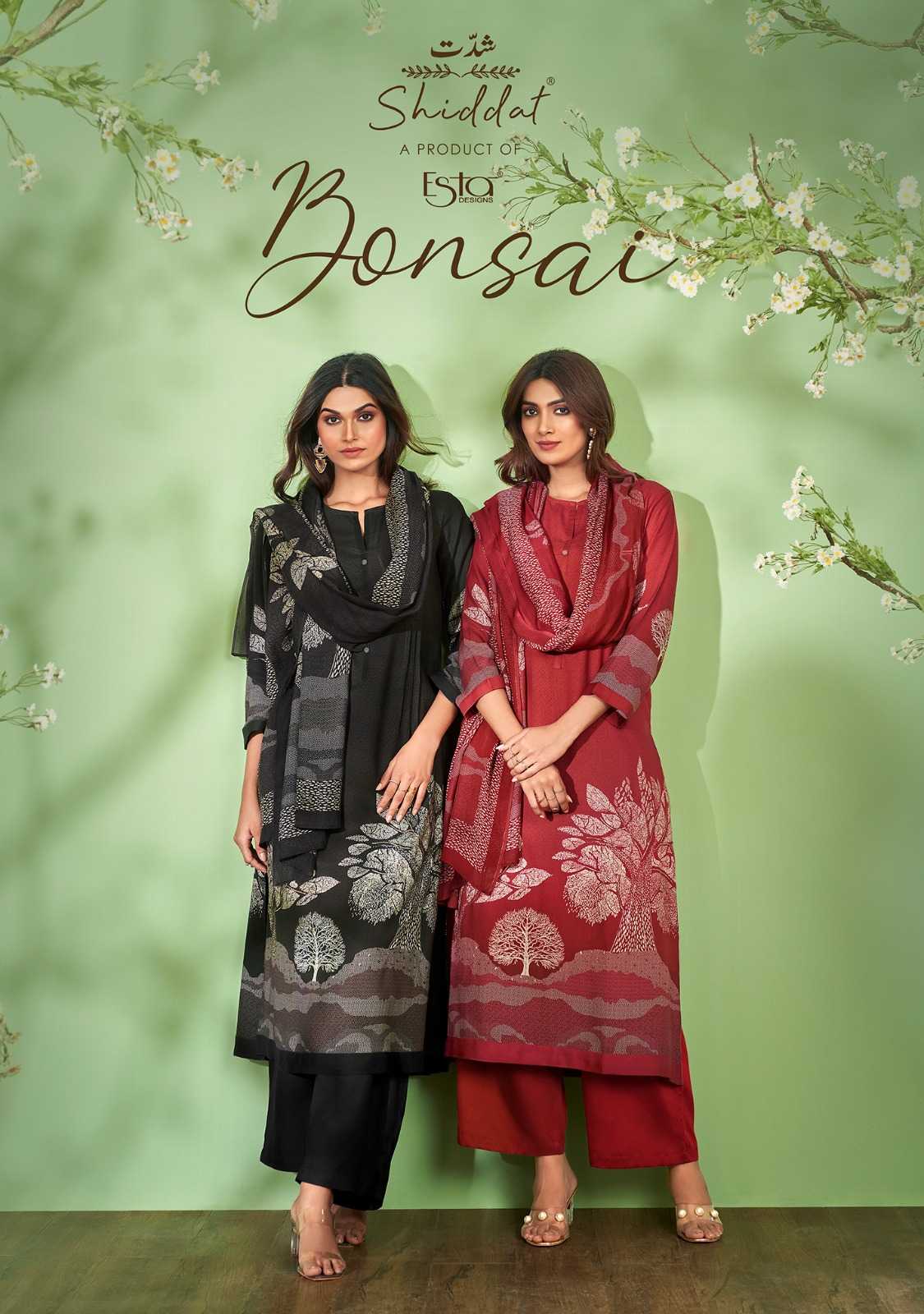 esta shiddat bonsai winter wear digital print salwar suit wholesaler