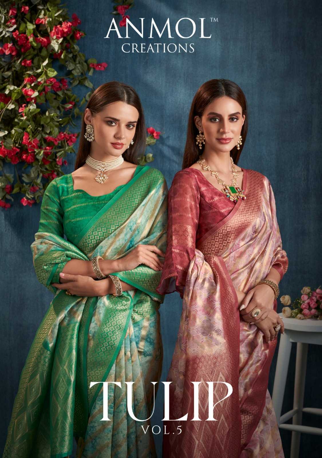 anmol creation tulip vol 5 beautiful elegant sarees collection