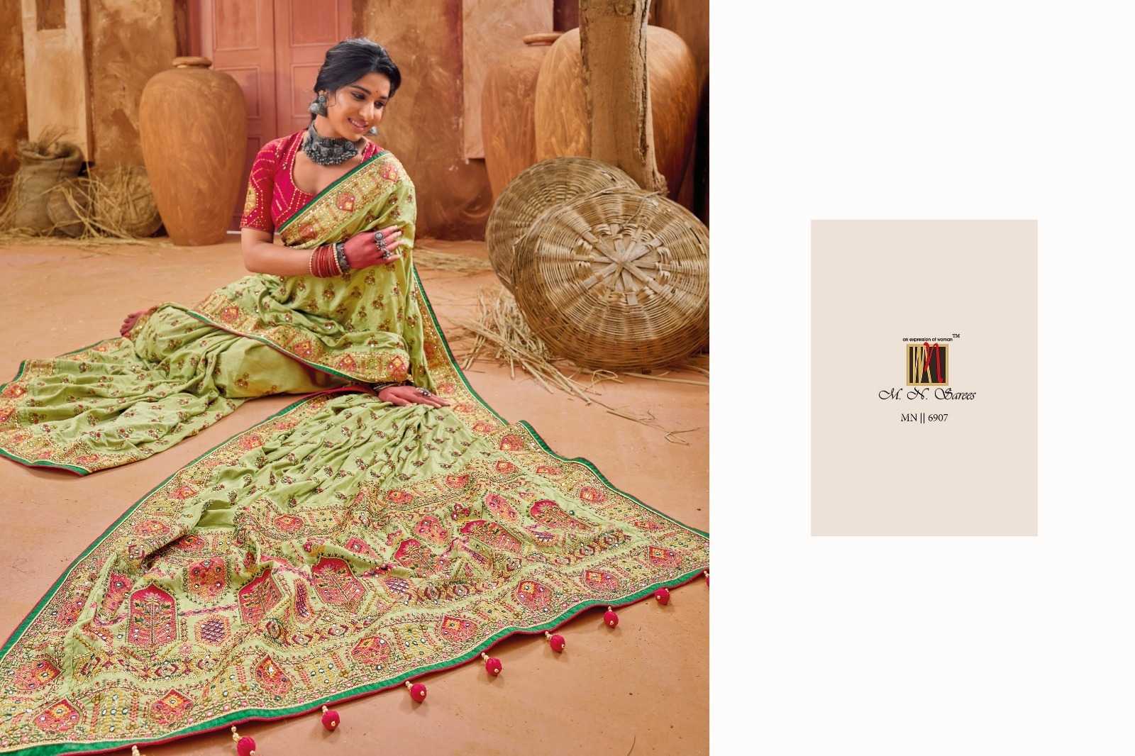 mn sarees kacchi work vol 4 designer wedding exclusive saree collection 