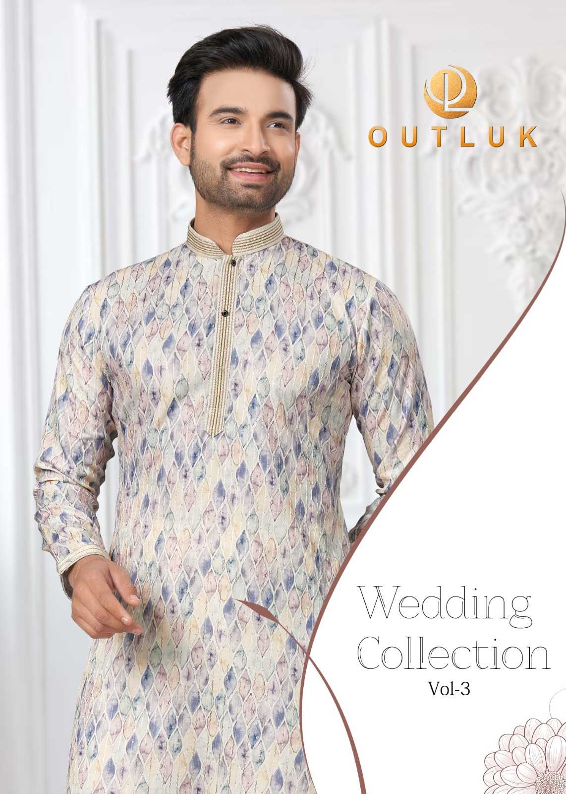 outluk wedding collection vol 3 pintex work readymade men kurta pajama set