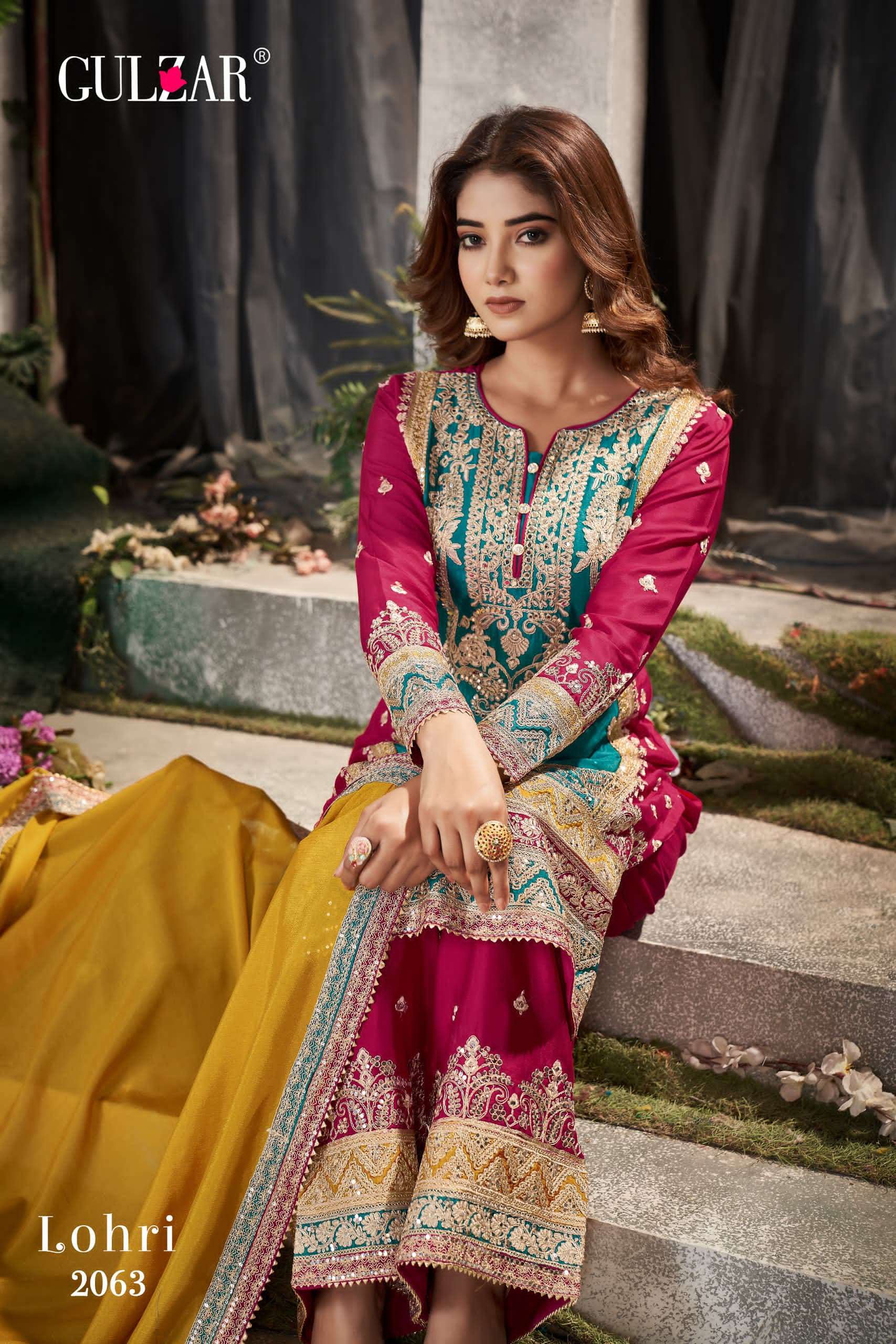 gulzar lohri 2061-2063 designer embroidery readymade pakistani 3pcs suit