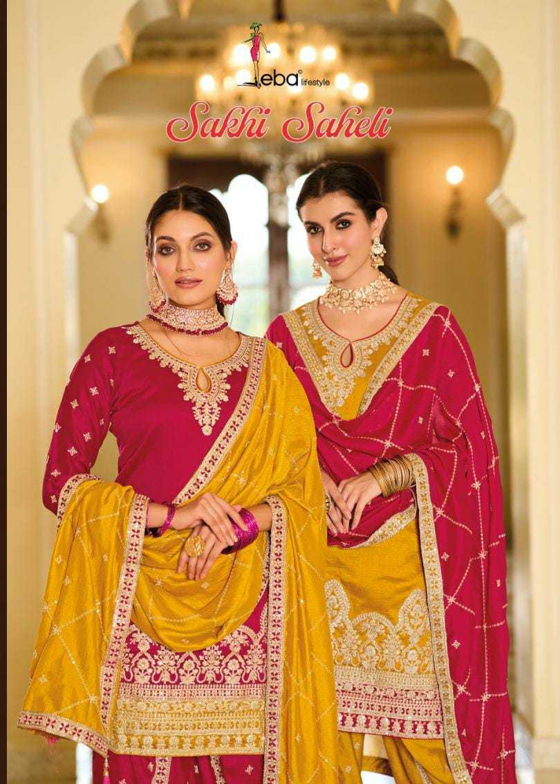 eba lifestyle sakhi saheli readymade designer silk embroidery kurti dhoti with dupatta occasion wear