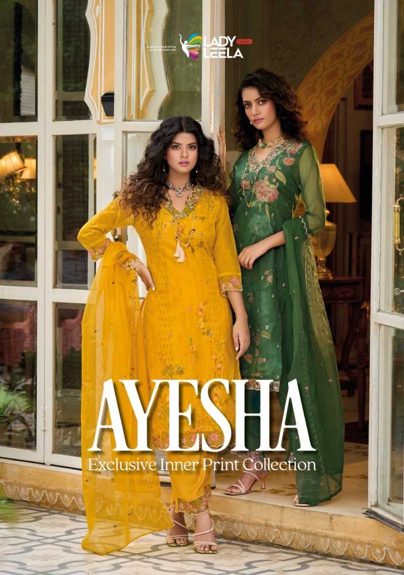 lady leela ayesha fullstitch designer printed collection kurti pant dupatta