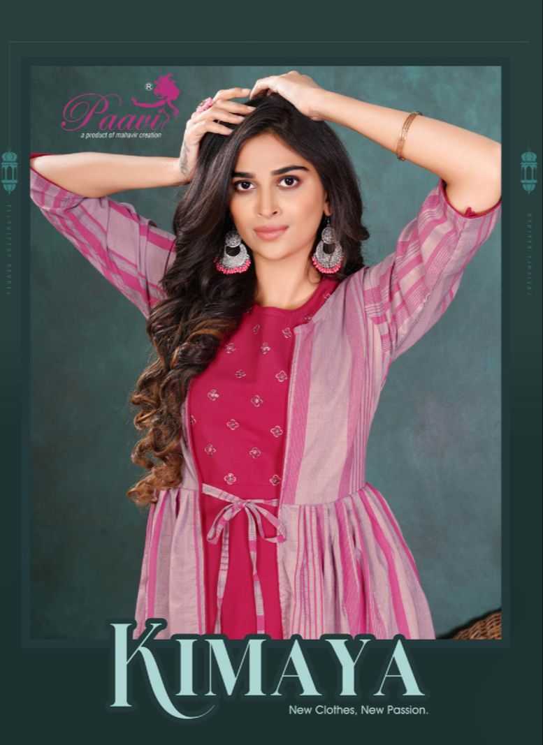 PAAVI KIMAYA RAYON KURTI KOTI CATALOG WHOLESALER BEST RATE