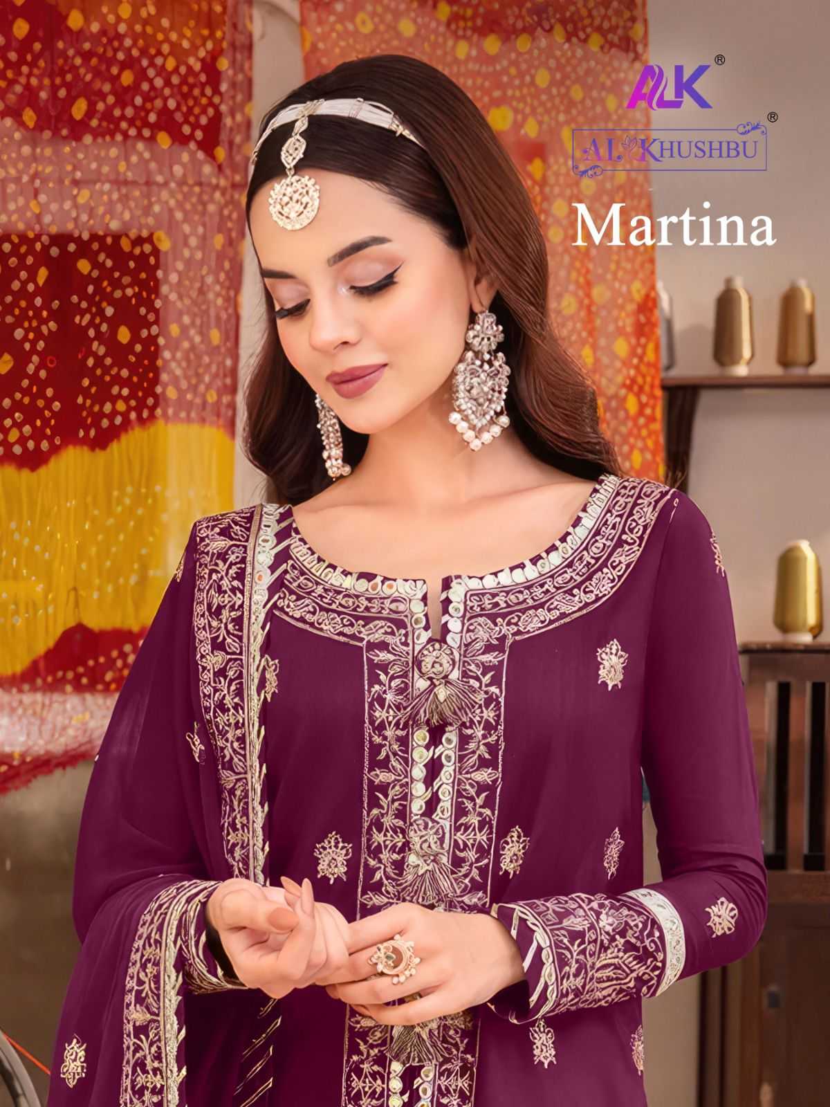al khushbu martina 5078 colors designer pakistani georgette salwar suits 