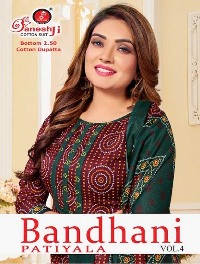 bandhani patiyala vol 4 by ganeshji cotton casual salwar suit supplier