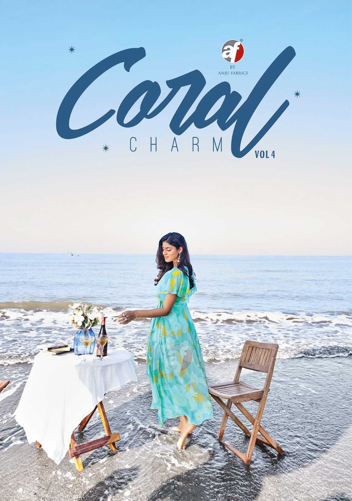 anju fab coral charm vol 4 readymade party wear digital print long dress