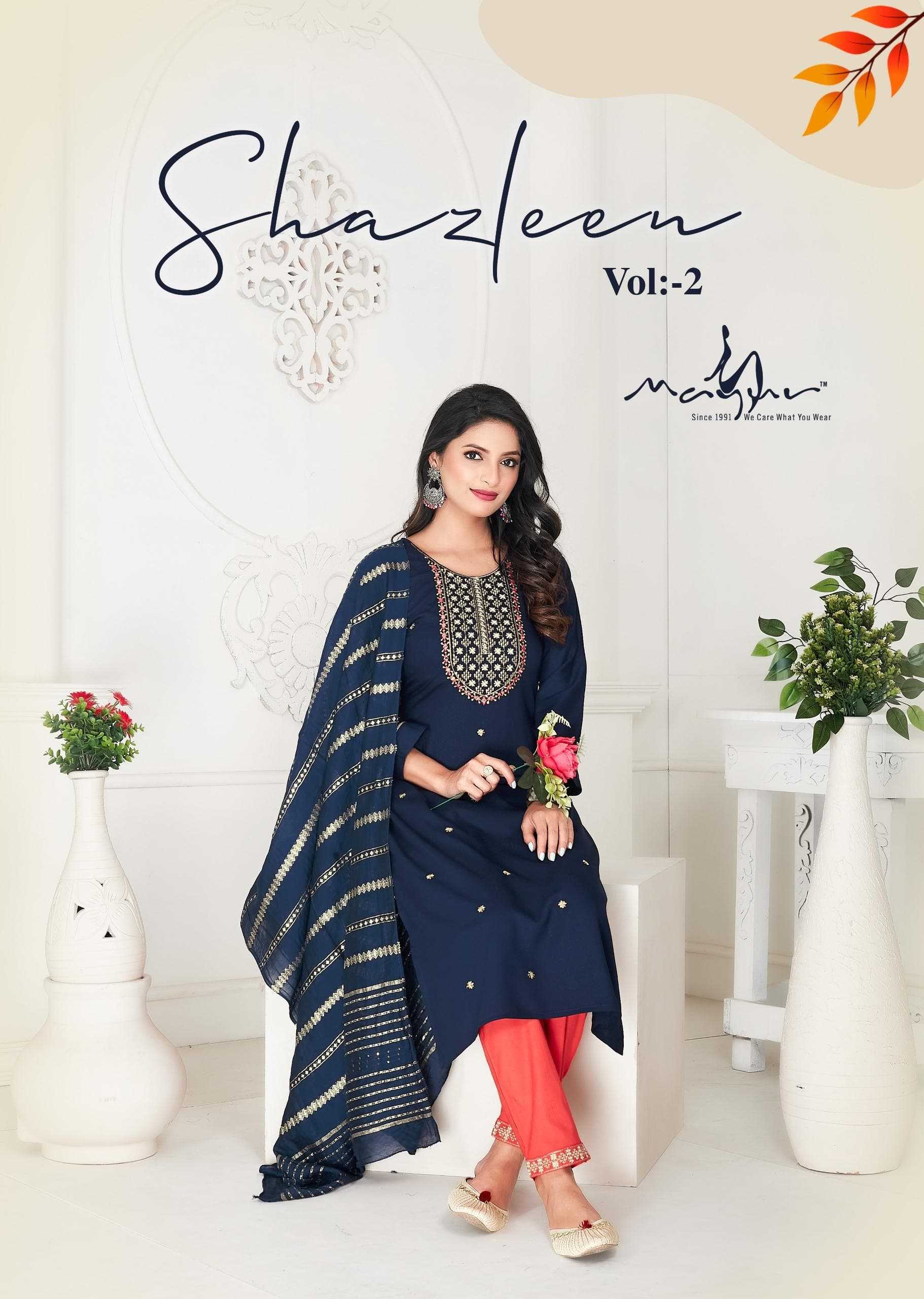 mayur fashion shazleen vol 2 trendy mirror work fullstitch salwar kameez