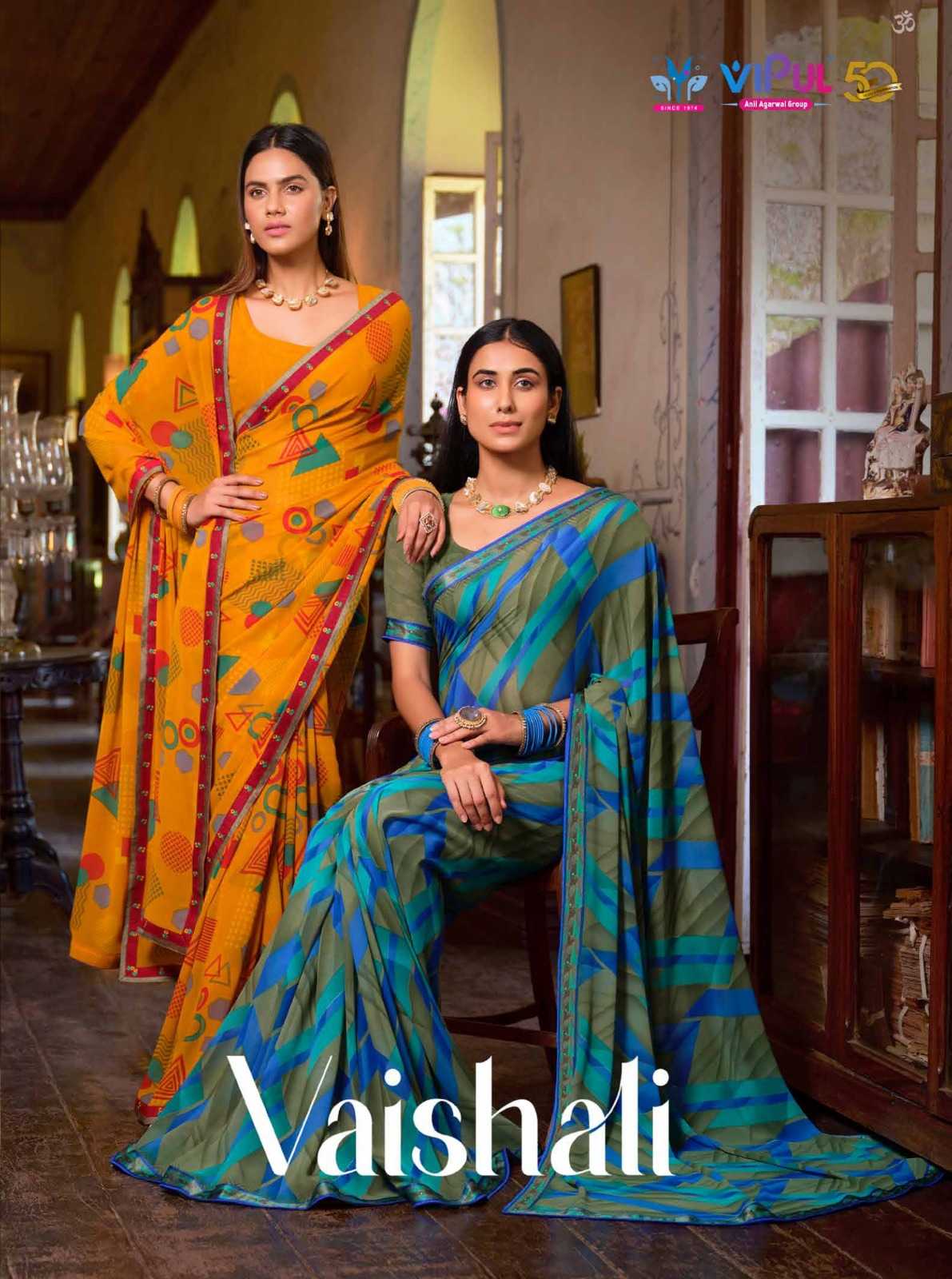 vipul fashion vaishali 77526-77537 fancy georgette sarees catalog