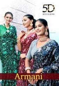 5d designer armani fancy printed wear saree collection 
