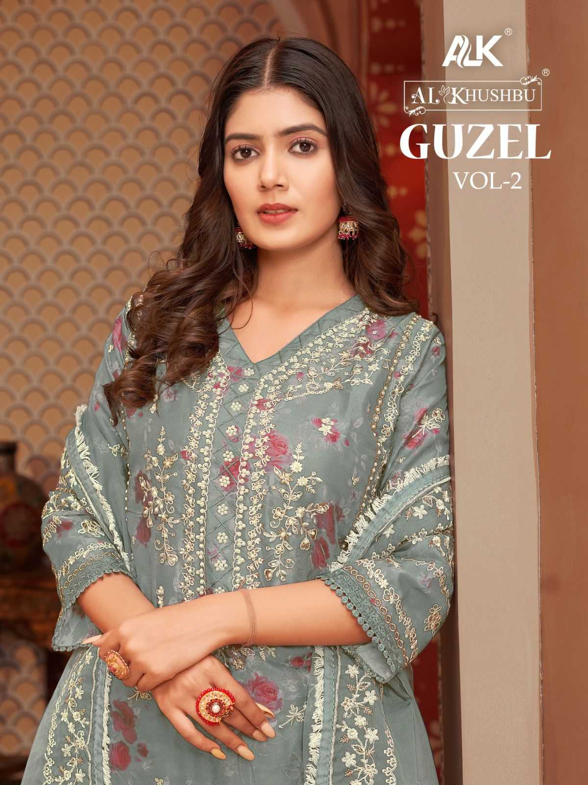 al khushbu guzal vol 2 organza readymade pakistani salwar suit 