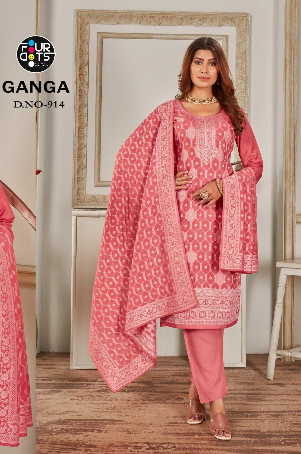 fourdots ganga fancy wear lakhnavi jacquard unstitch salwar kameez suit