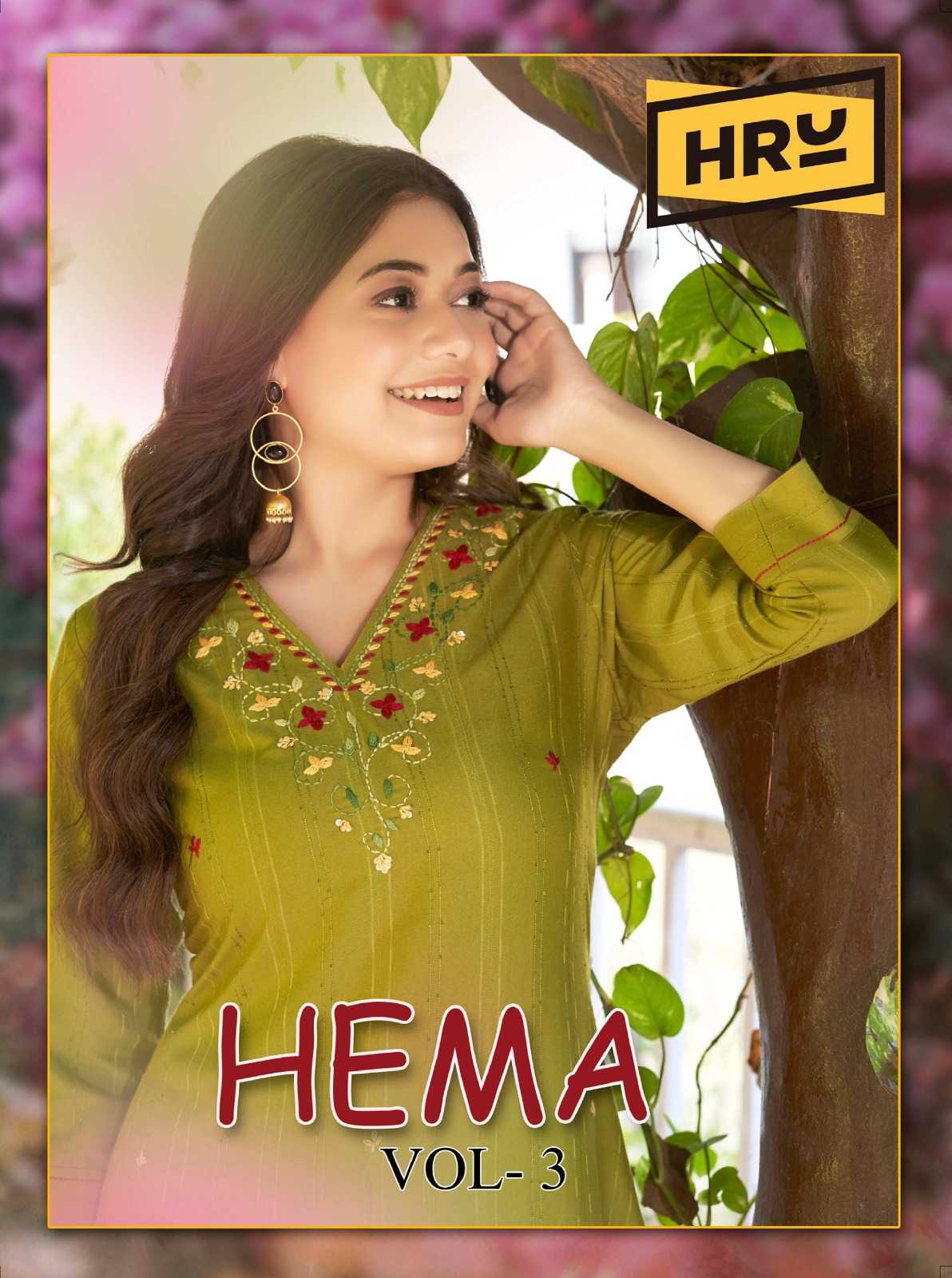 hru hema vol 3 beautiful wear readymade pure viscose kurti 
