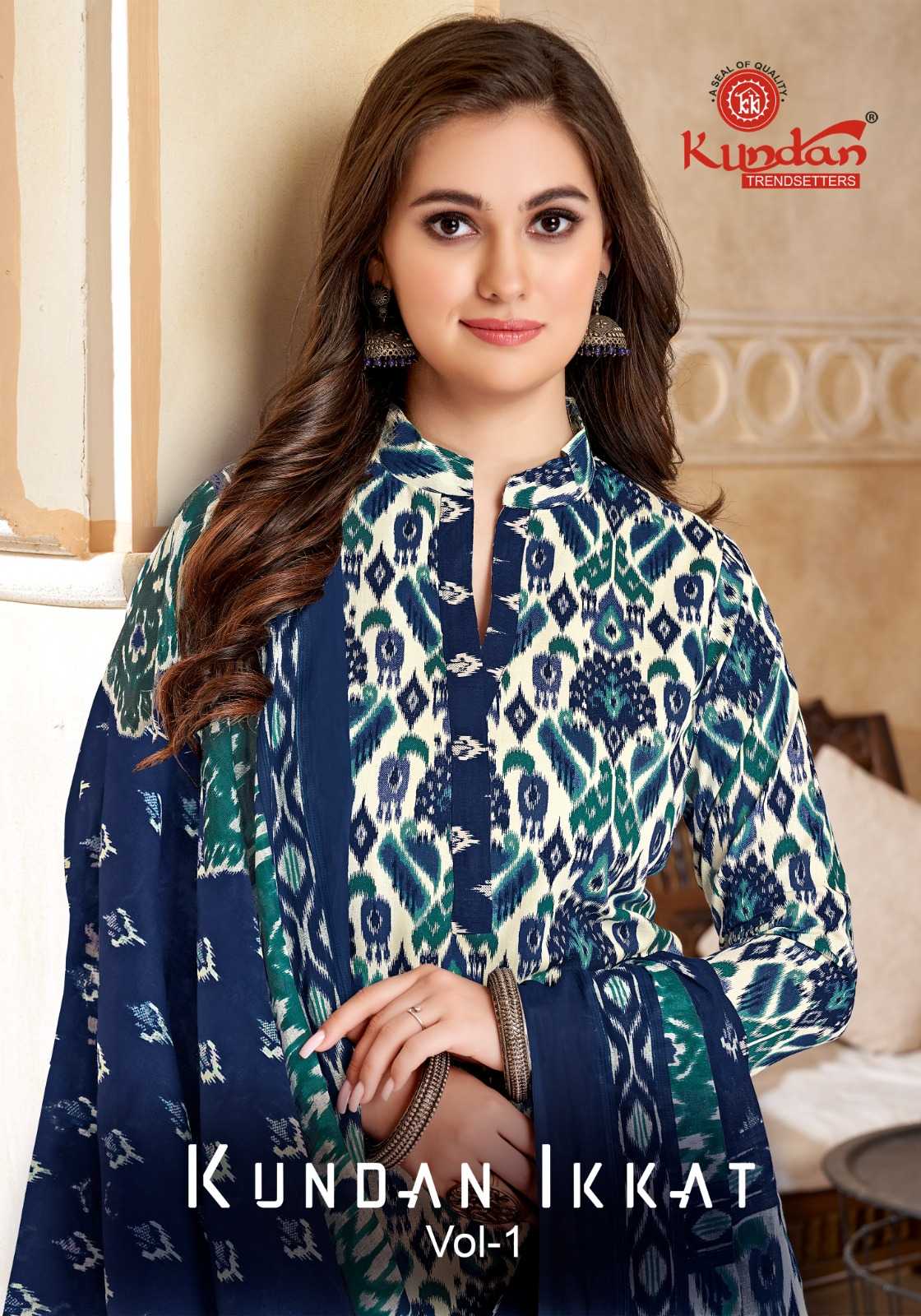 ikkat vol 1 by kundan beautiful cotton readymade salwar suit