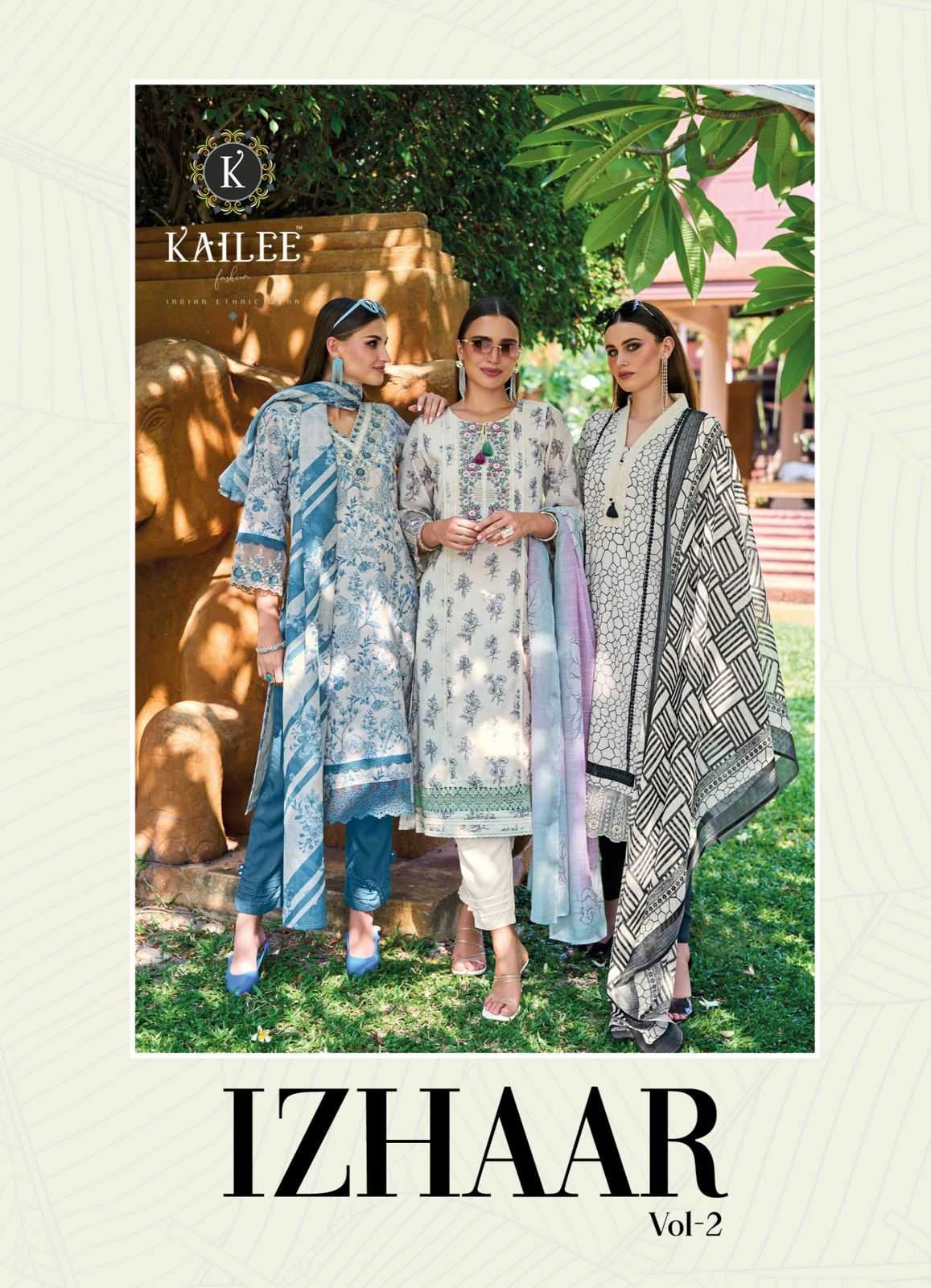 kailee fashion izhaar vol 2 party wear linen digital print with therad work readymade salwar kameez