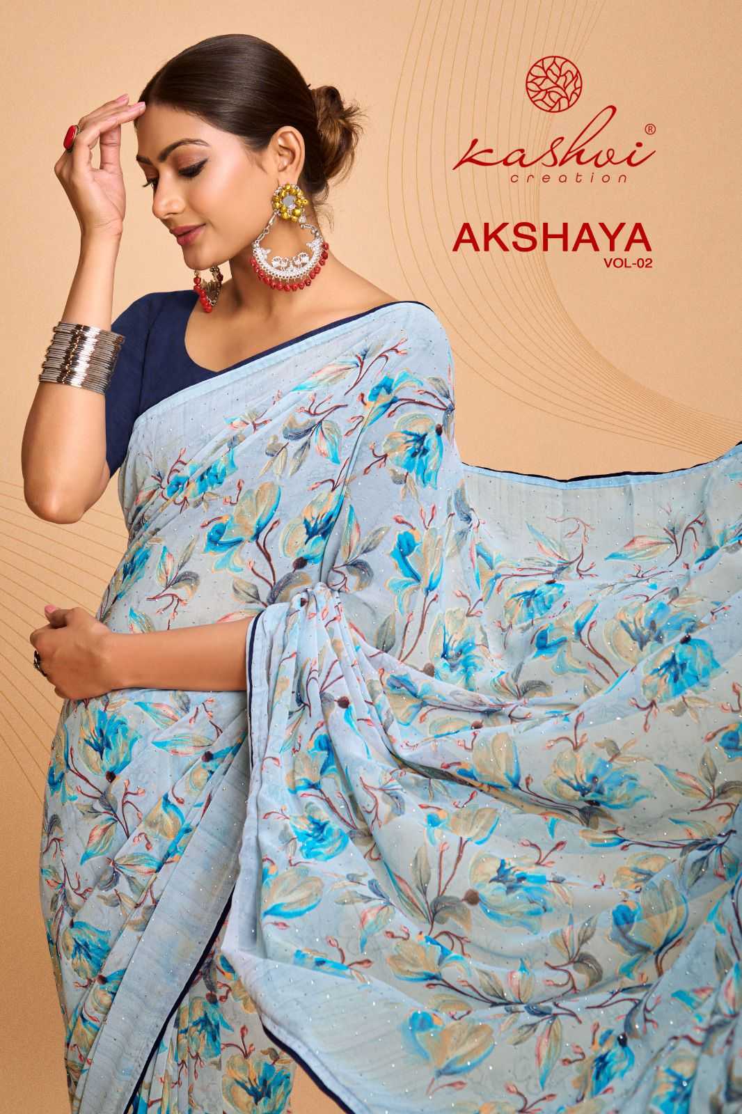 kashvi cration akshaya vol 2 weightless fancy wear saree supplier 