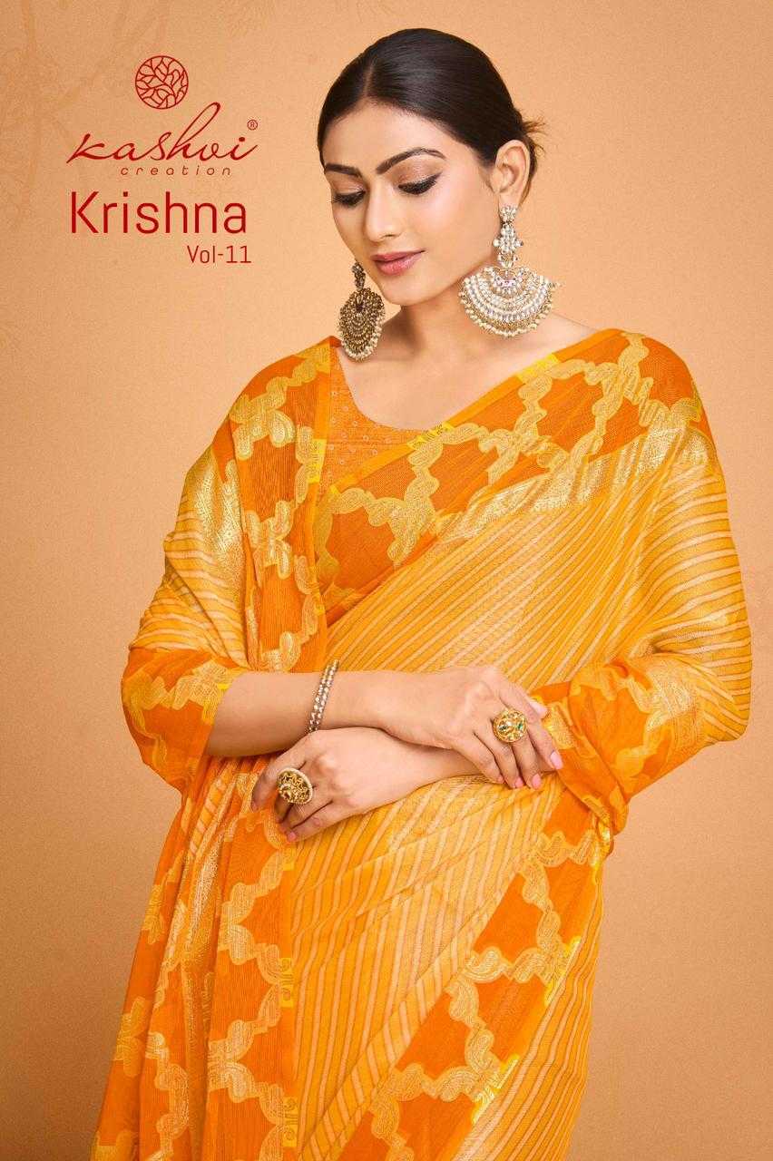 kashvi creation krishna vol 11 brasso fancy wear saree collection 