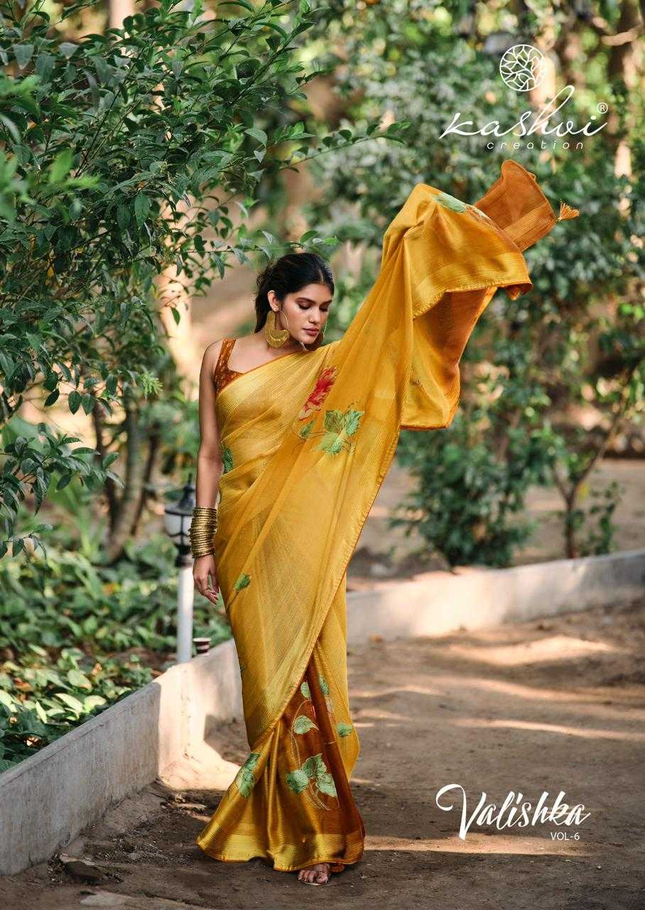 kashvi creation valishka vol 6 fancy wear saree collection 