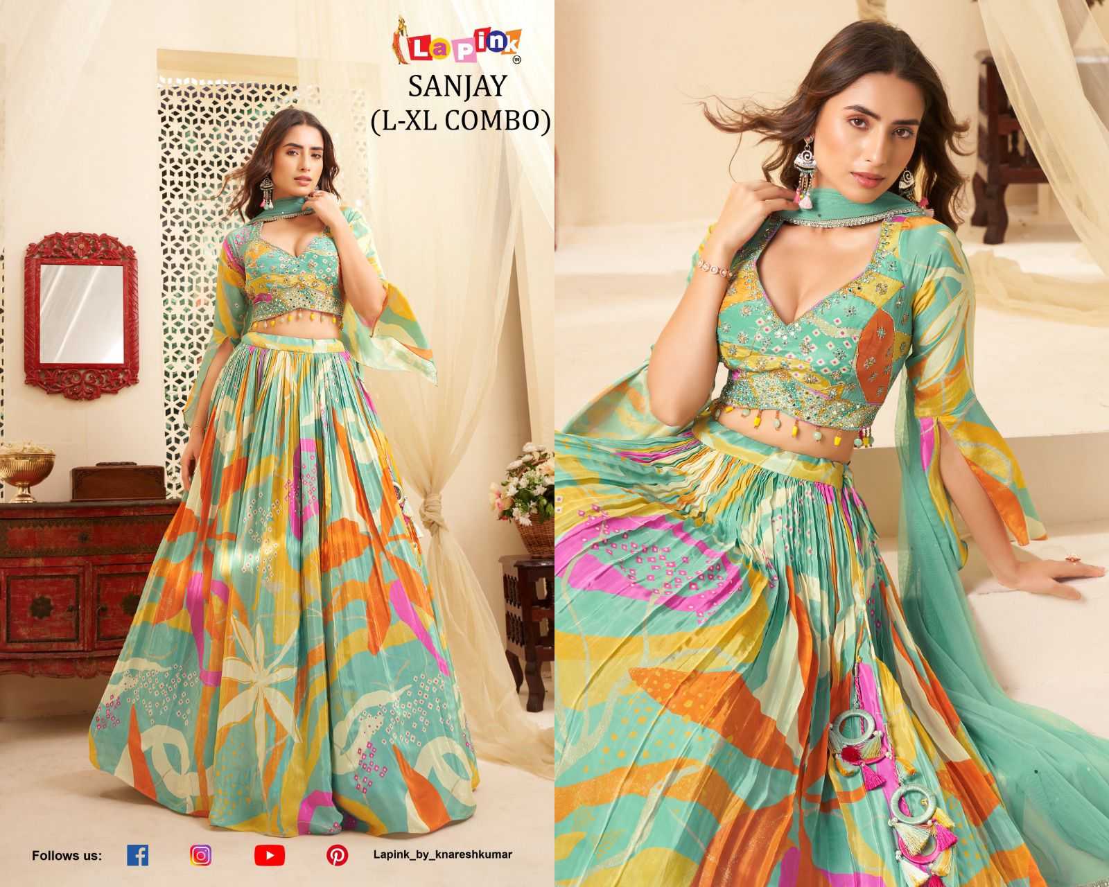 lapink 3pc readymade dresses sharara gown indo western plazzo crop top designs exporter