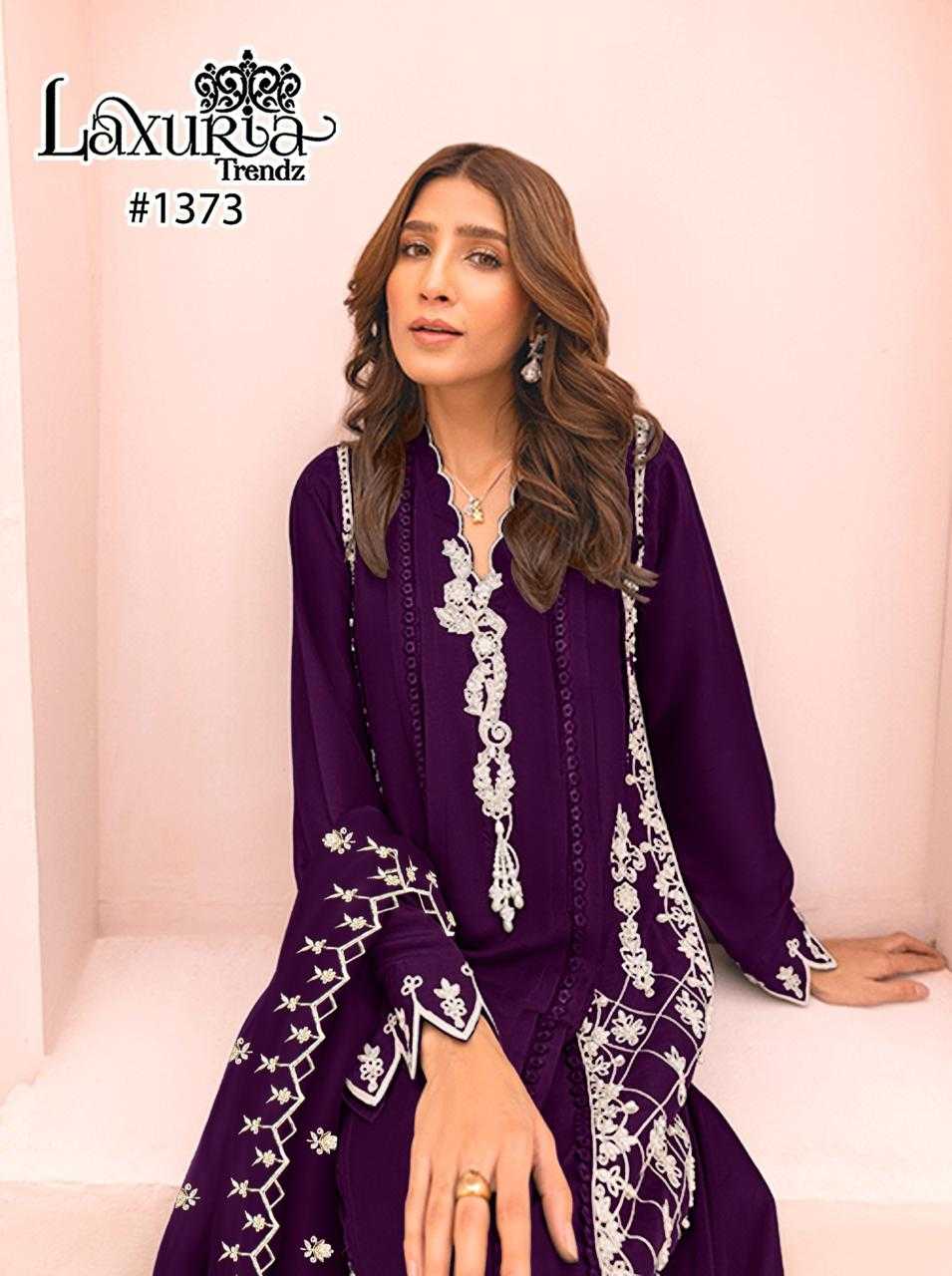 laxuria 1373 designer party wear georgette with handwork Pakistani ethnic style full stitch salwar kameez 