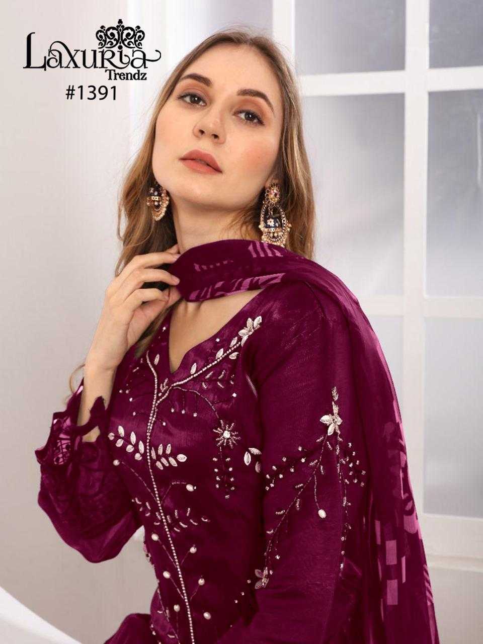 laxuria 1391 stylish wear readymade satin pakistani salwar suit