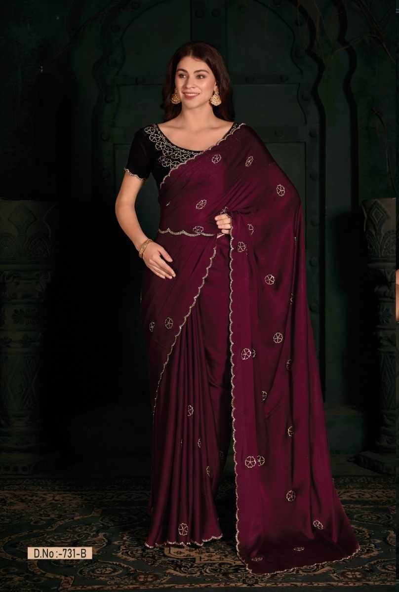 mehak 731a - 731f designer exclusive pure satin georgette ethnic style saree wholesaler 