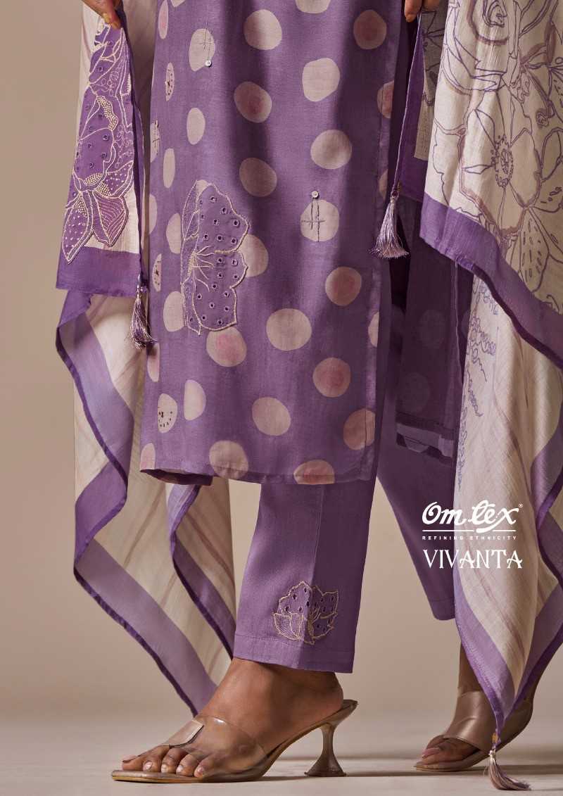 omtex vivanta function wear silk digital print unstitch salwar suit 