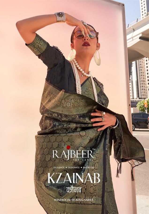 rajbeer present kzainab handloom weaving designer wear saree