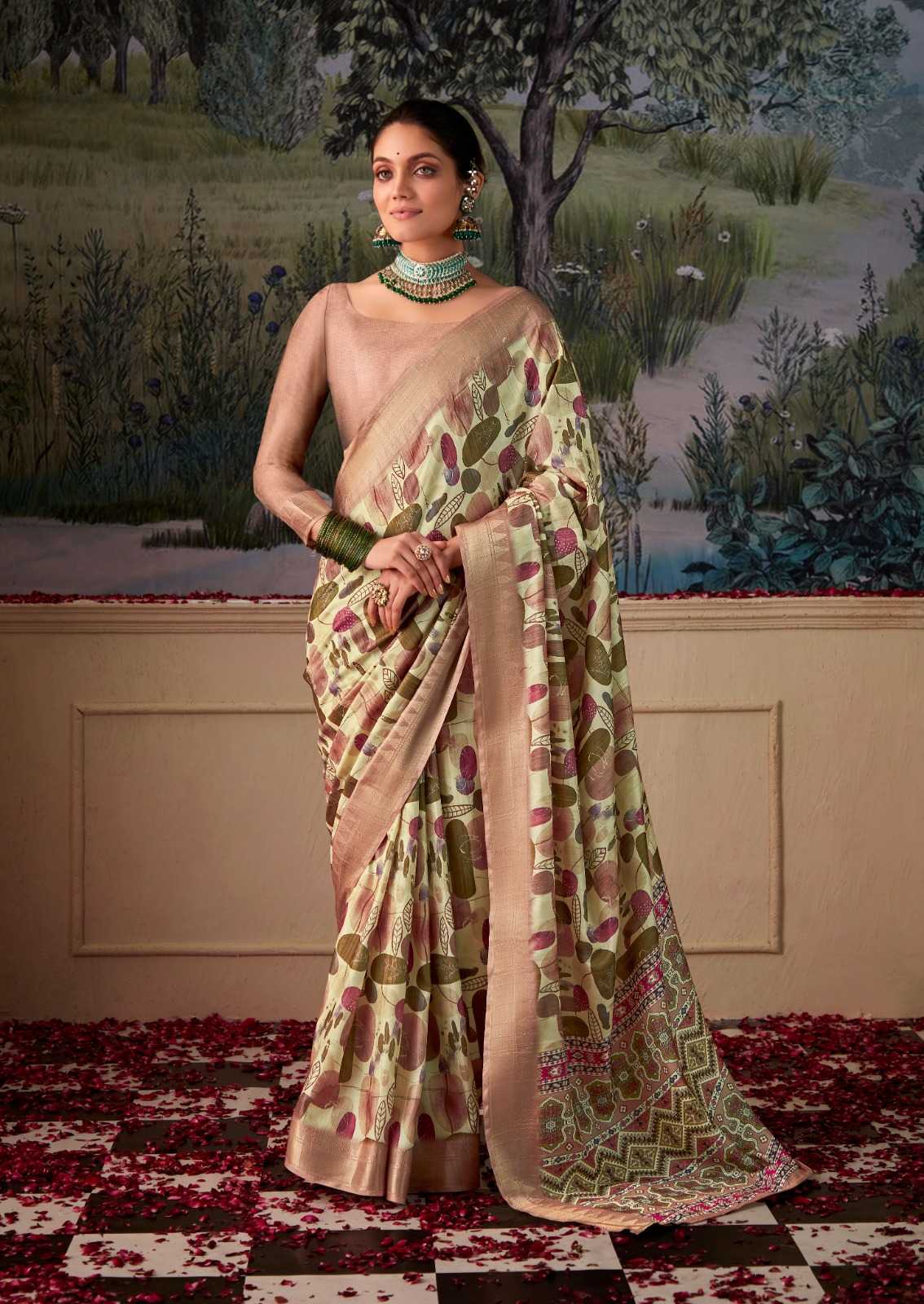 shimoni silk by rajpath 340001-340008 fancy handloom tusser digital print sarees