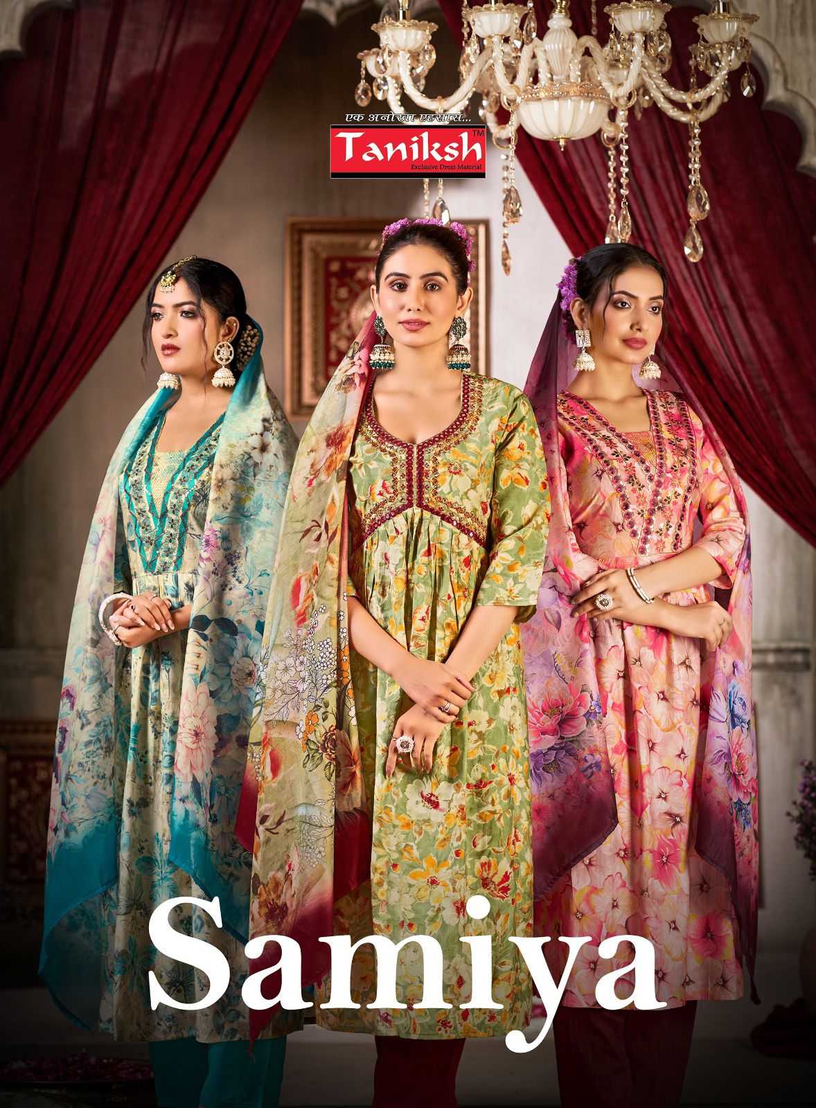 samiya vol 1 by taniksh stylish musline embroidery work readymade salwar suit 