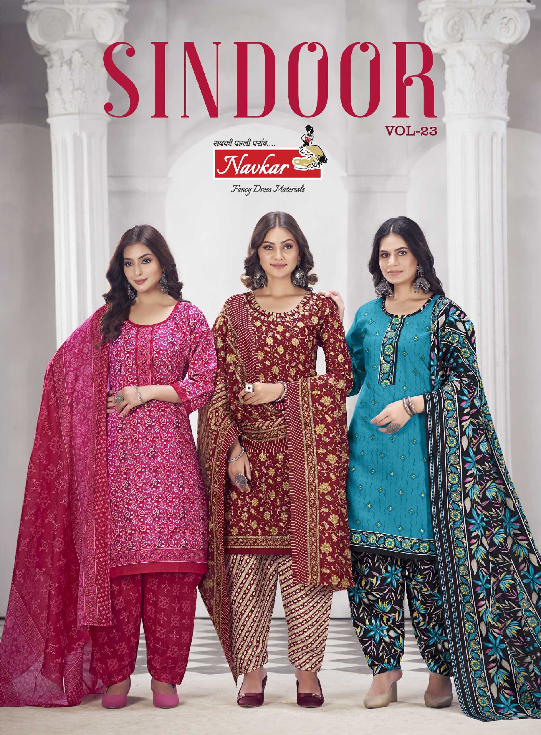 sindoor vol 23 by navkar latest cotton print readymade full stitch salwar suit