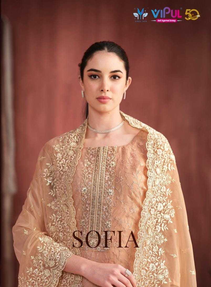 vipul fashion sofia stylish wear organza unstitch salwar suit 