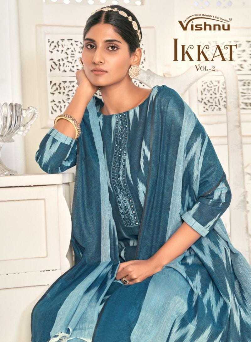 vishnu ikkat vol 2 function wear unstitch pure cotton salwar kameez 