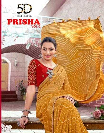 5d designer prisha vol 2 new launch colour addition fancy saree supplier